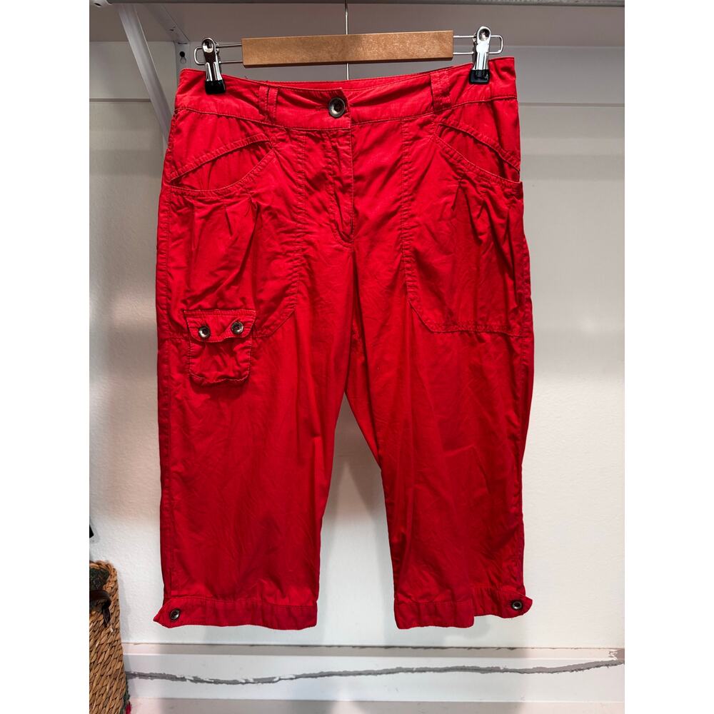 Barbara Lesser Women's Bermuda Short‎ Capri Cropped Pants Red Size 2
